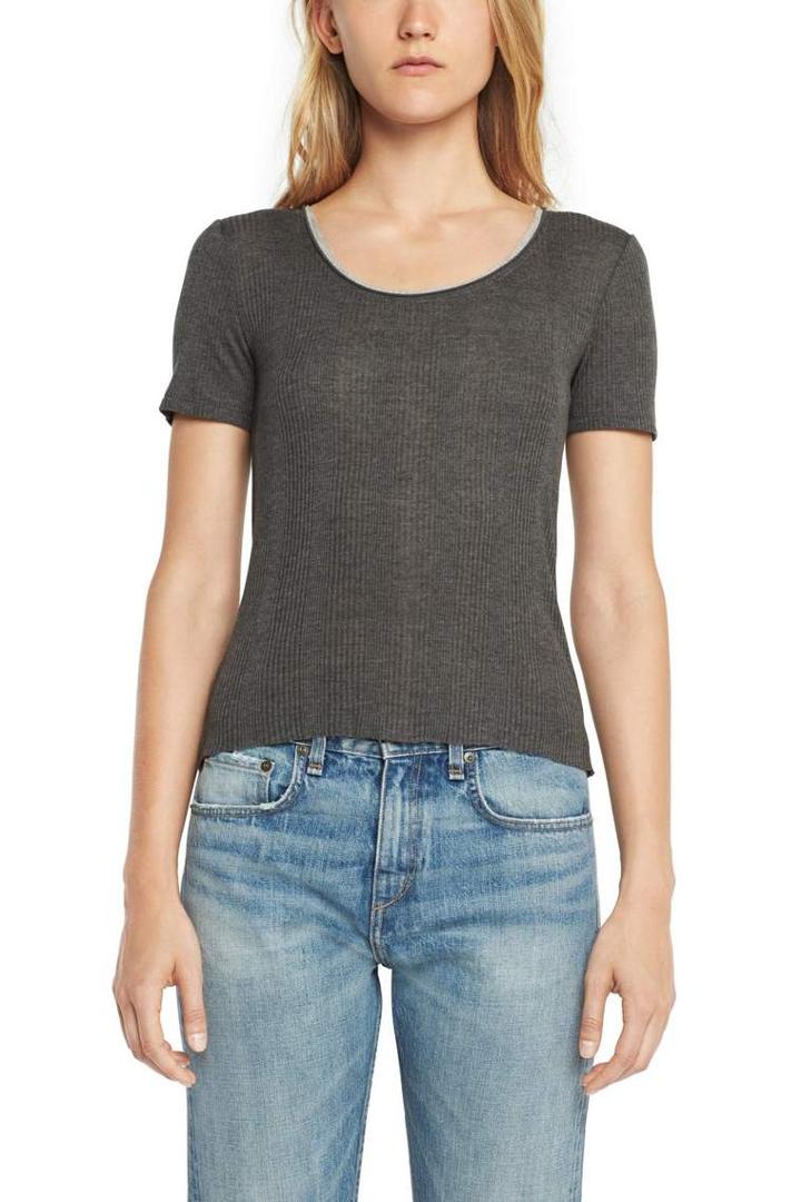 Rag & Bone - 90's Tee - Dark Heather Grey - Xxs