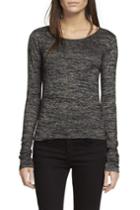 Rag & Bone - Twist Long Sleeve Tee - Black Heather - Xxs