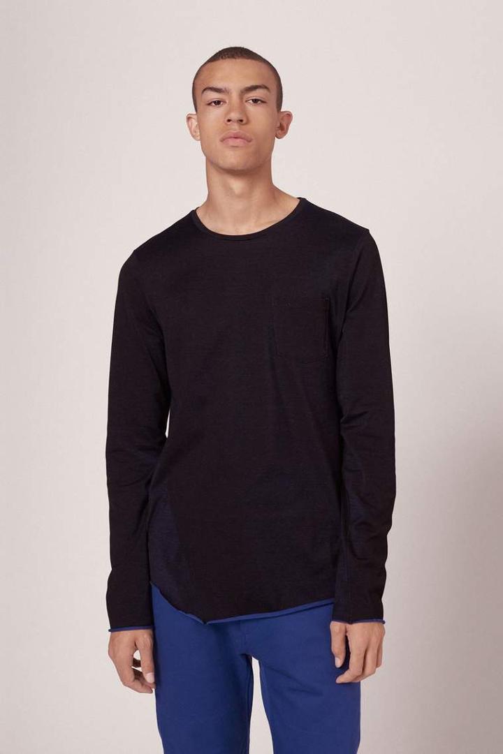 Rag & Bone - Combat Ls T-shirt - Black/ultramarine - Xs