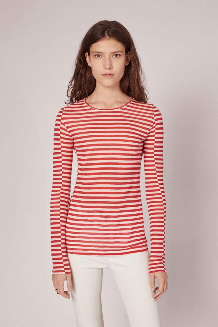 Rag & Bone - Arrow Double Layer Longsleeve - Blanc/red - Xxs