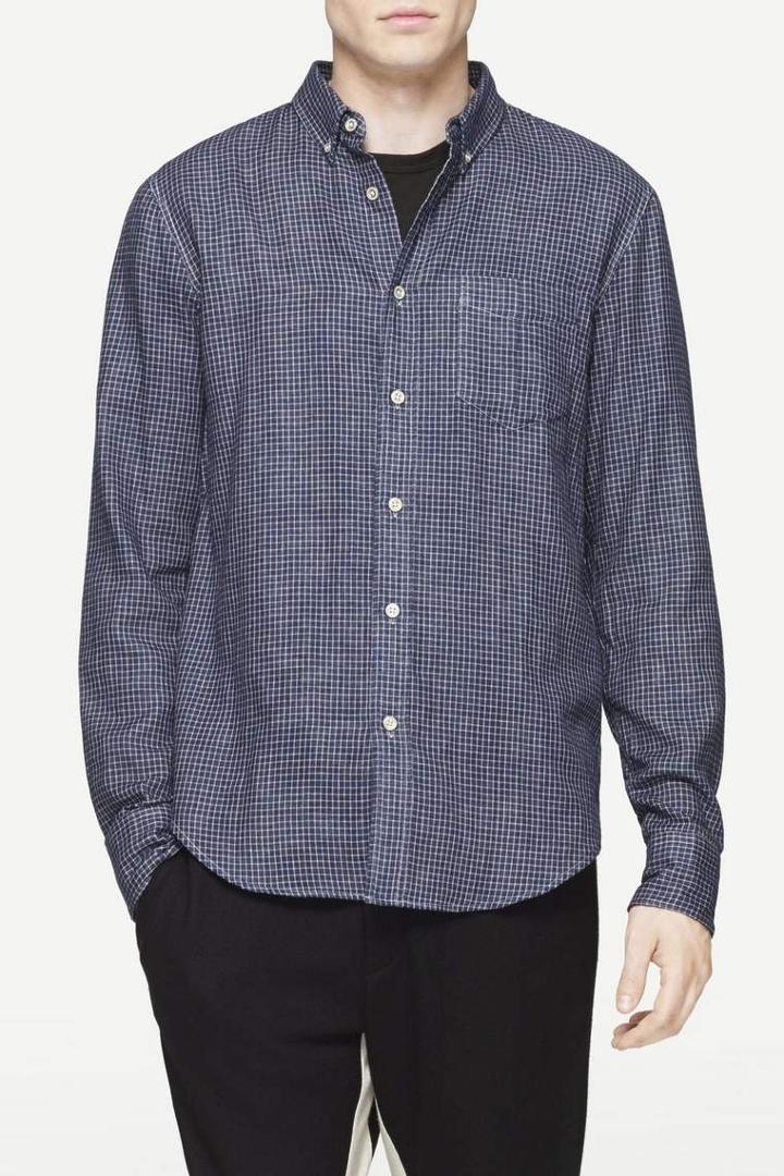 Rag & Bone - Yokohama Shirt - Indigo Check - Xs