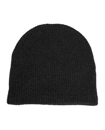 Rag & Bone - Black Cashmere Waffle Beanie - Black