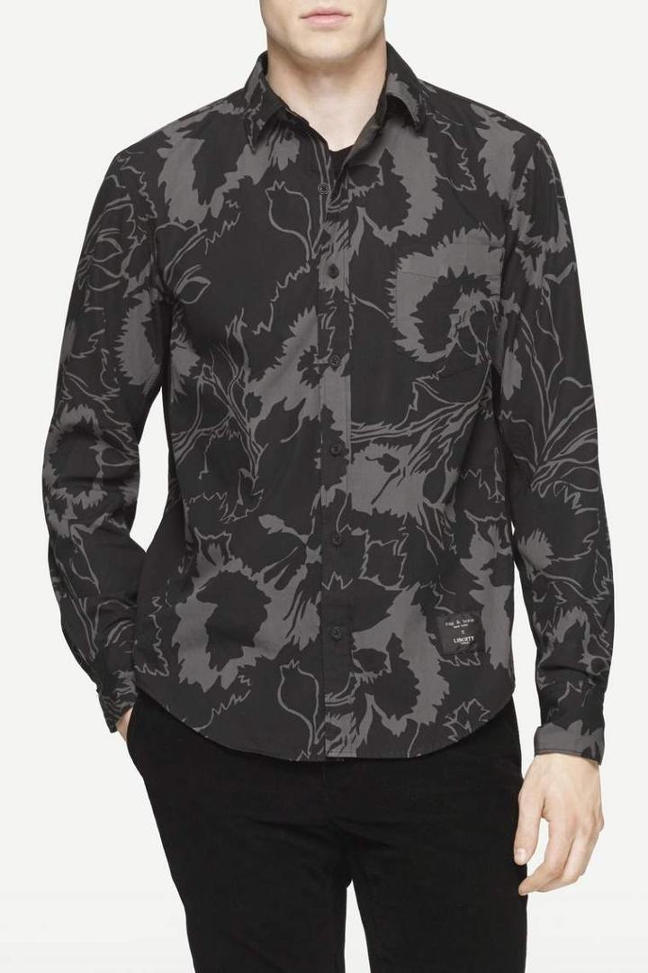 Rag & Bone - Paneled Yokohama Shirt - Black/grey - Xs