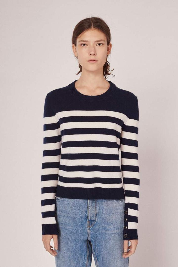 Rag & Bone - Lillian Cashmere Crew - Navy/ivory - Xxs