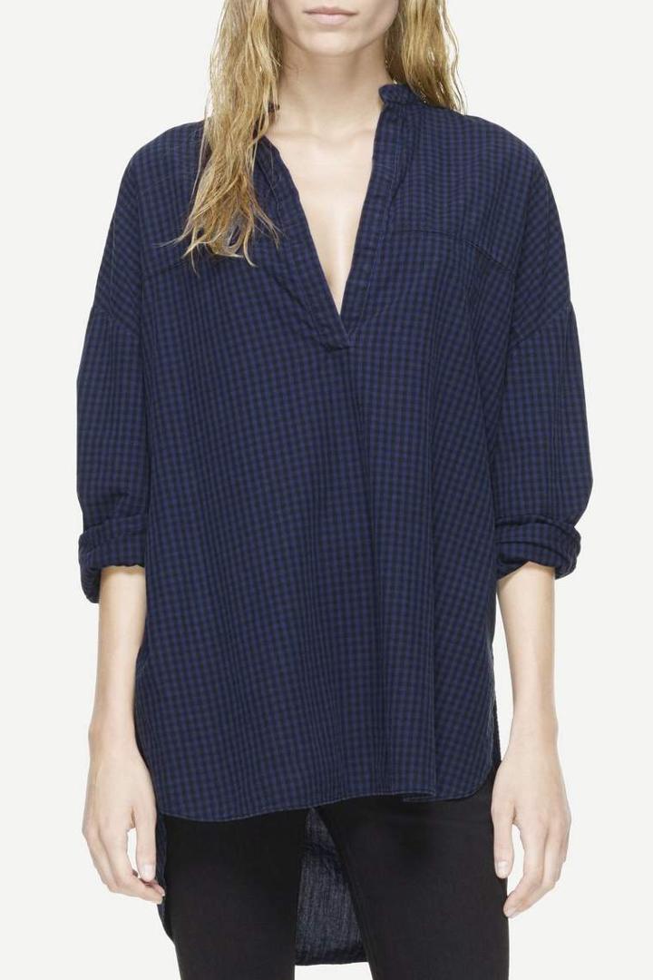 Rag & Bone - Barcelona Tunic - Indigo Check - Xxs