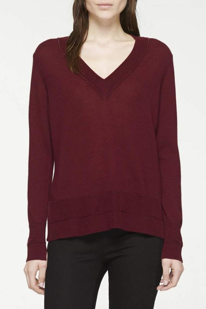 Rag & Bone - Leanna V-neck - Burgundy - Xxs
