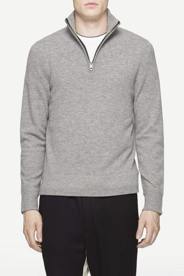 Rag & Bone - Nathan Zip Neck - Light Grey - Xs