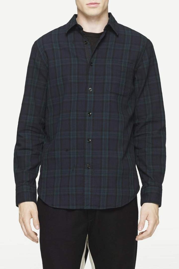 Rag & Bone - Beach Shirt - Green Check - Xs