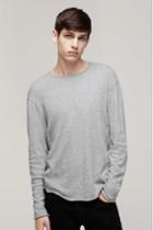 Rag & Bone - Raw Edge Long Sleeve Tee - Heather Grey - Xs