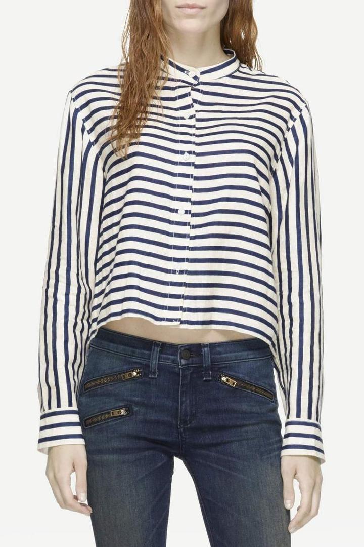 Rag & Bone - Crop Leeds Bu - Stripe - Xxs