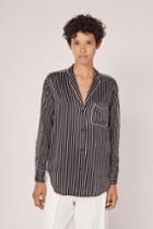 Rag & Bone - Hahn Pyjama Shirt - Black/white Pinstripe - Xxs