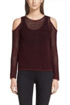 Rag & Bone - Brenna Striped Sweater - Black/ Plum - Xxs