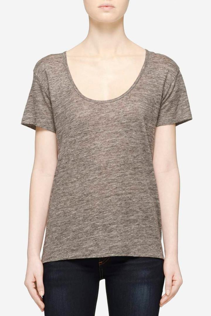 Rag & Bone - Linen Bay Tee - Medium Heather Grey - Xxs