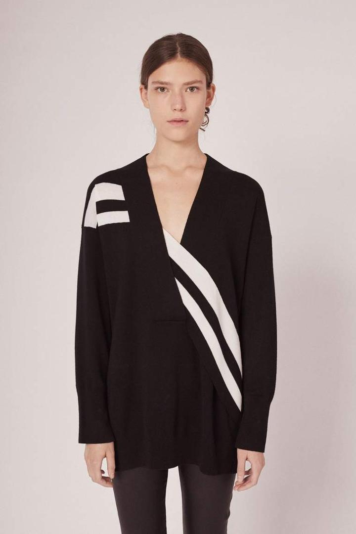 Rag & Bone - Grace V-neck - Black/white - Xxs