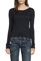Rag & Bone - Twist Long Sleeve Tee - Navy/ Black - Xxs
