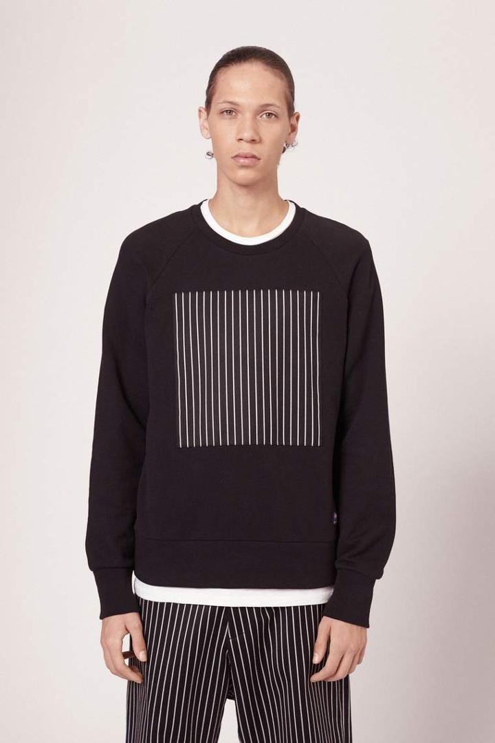 Rag & Bone - Rowing Stripe Applique Sweatshirt - Black - Xs