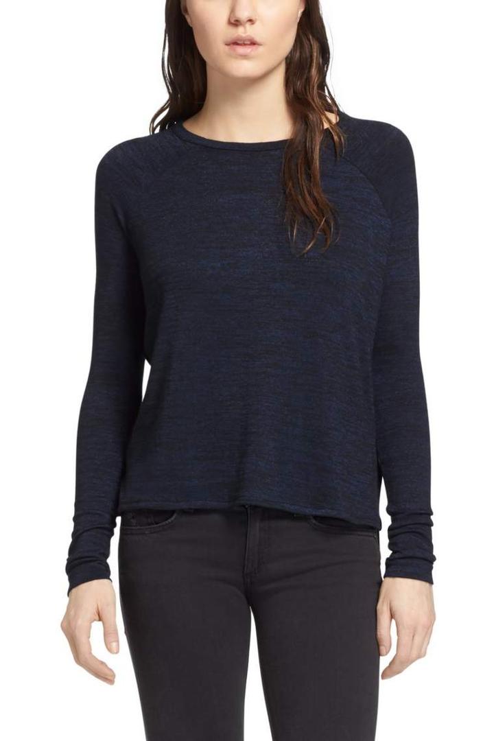 Rag & Bone - Camden Long Sleeve Tee - Navy - Xxs