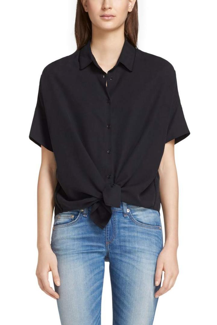 Rag & Bone - Tie Shirt - Washed Black - Xxs