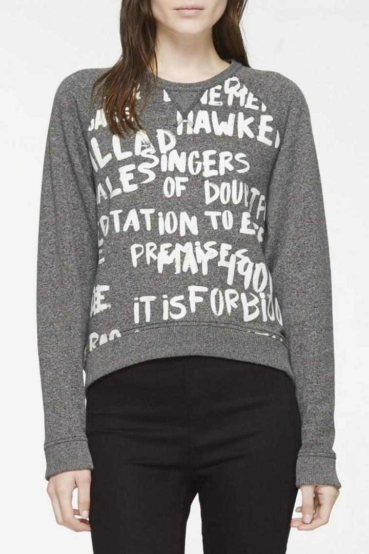 Rag & Bone - Grafitti Sweatshirt - Dark Heather Grey - Xxs