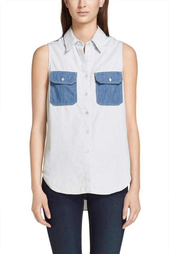 Rag & Bone - Utility Sleeveless Top - Indigo - Xxs