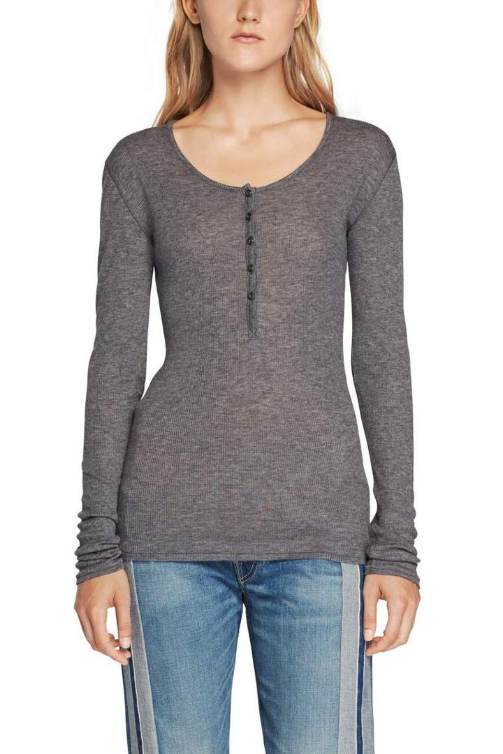 Rag & Bone - Fine Wool Henley - Charcoal - Xxs