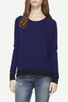 Rag & Bone - Camden Long Sleeve Rib Tee - Electric Blue Black - Xxs