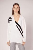 Rag & Bone - Grace V-neck - White/black - Xxs