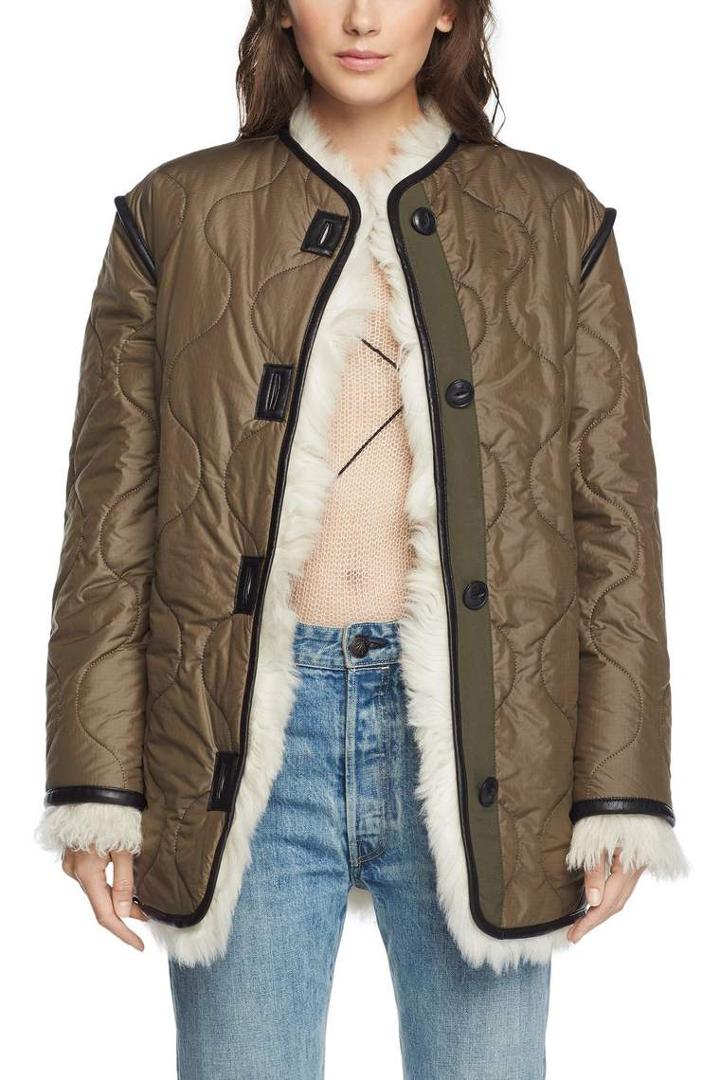 Rag & Bone - Sierra Liner With Shearling - Army Green - Xxs