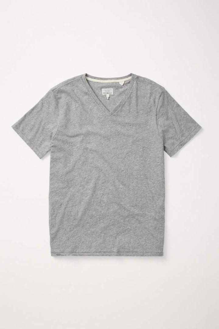 Rag & Bone - Perfect Jersey V-neck Tee - Grey Heather - Xs