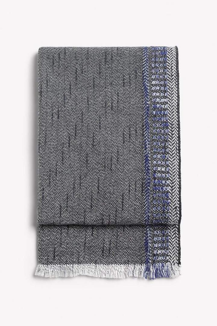 Rag & Bone - Chevron Border Scarf - Navy - One Size