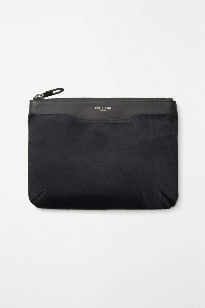 Rag & Bone - Zip Clutch - Navy Haircalf - One Size