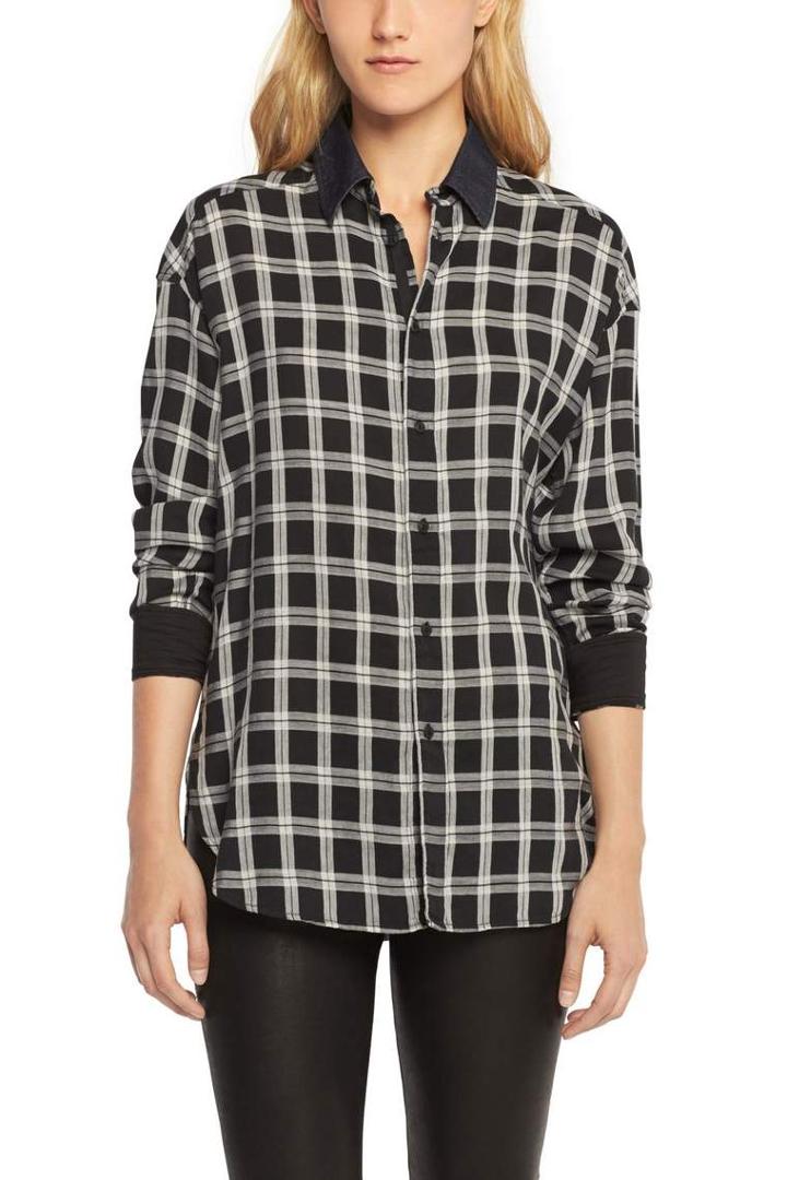 Rag & Bone - Boyfriend Shirt - Plaid - Black/ Grey - Xxs