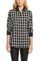 Rag & Bone - Boyfriend Shirt - Plaid - Black/ Grey - Xxs