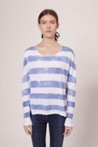 Rag & Bone - Washed Stripe Longsleeve - Fog/white - Xxs