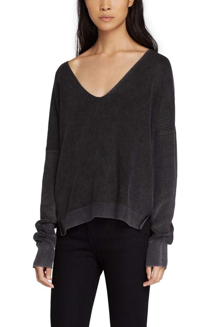 Rag & Bone - Taylor Washed V-neck - Black - Xxs