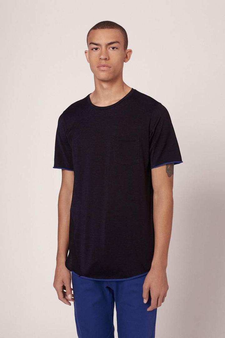 Rag & Bone - Combat T-shirt - Black/ultramarine - Xs
