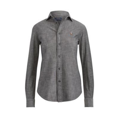 Ralph Lauren Slim Fit Chambray Shirt Sulfur Black