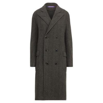 Ralph Lauren Bradford Herringbone Wool Coat Charcoal Melange