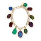 Ralph Lauren Amethyst Charm Bracelet Gold