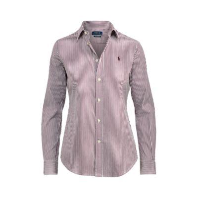 Ralph Lauren Stretch Slim Fit Striped Shirt Merlot/white