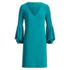 Ralph Lauren Flounce-sleeve Jersey Dress Ocean Emerald