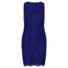 Ralph Lauren Lauren Lace Sleeveless Dress Cannes Blue