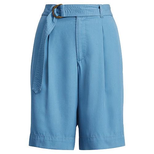 Ralph Lauren Lauren Belted Twill Short Dark Slate Blue