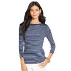 Ralph Lauren Lauren Striped Boatneck Tee Patterned Blue