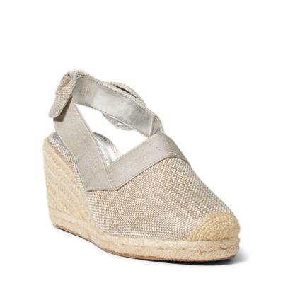 Ralph Lauren Helma Metallic Espadrille Silver