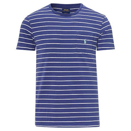 Polo Ralph Lauren Custom Fit Cotton T-shirt Yale Blue/white