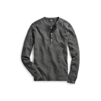 Ralph Lauren Waffle-knit Cotton Henley Gravel Siro Heather