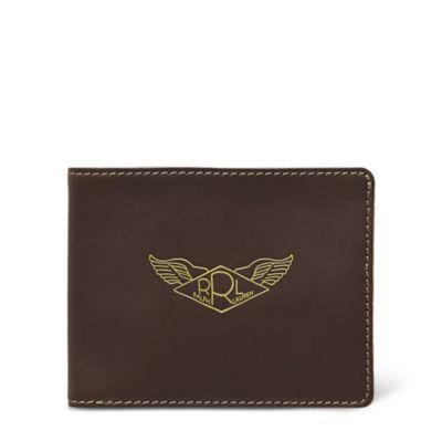 Ralph Lauren Leather Single-fold Wallet Dark Brown