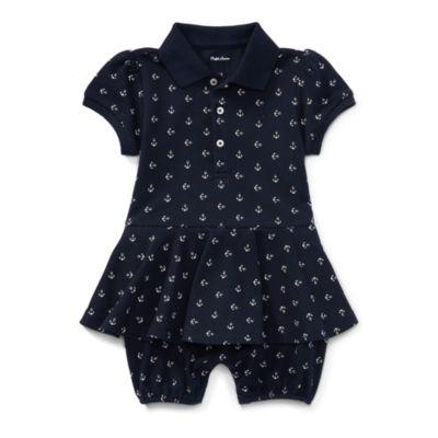 Ralph Lauren Anchor Peplum Polo Romper Anchors Away 3m