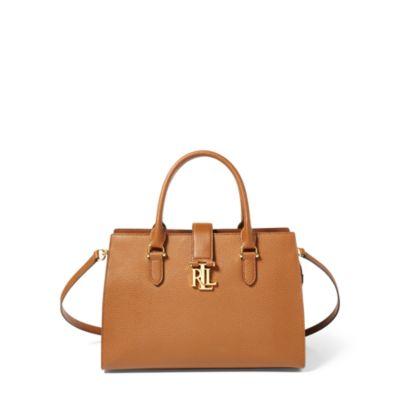 Ralph Lauren Leather Brigitte Ii Satchel Field Brown